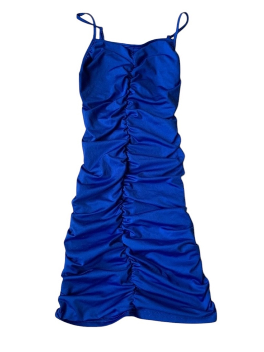 🎆🎇3for$9 girls/teen SHEIN ruched spaghetti strap dress. royal blue.Size 10-11.